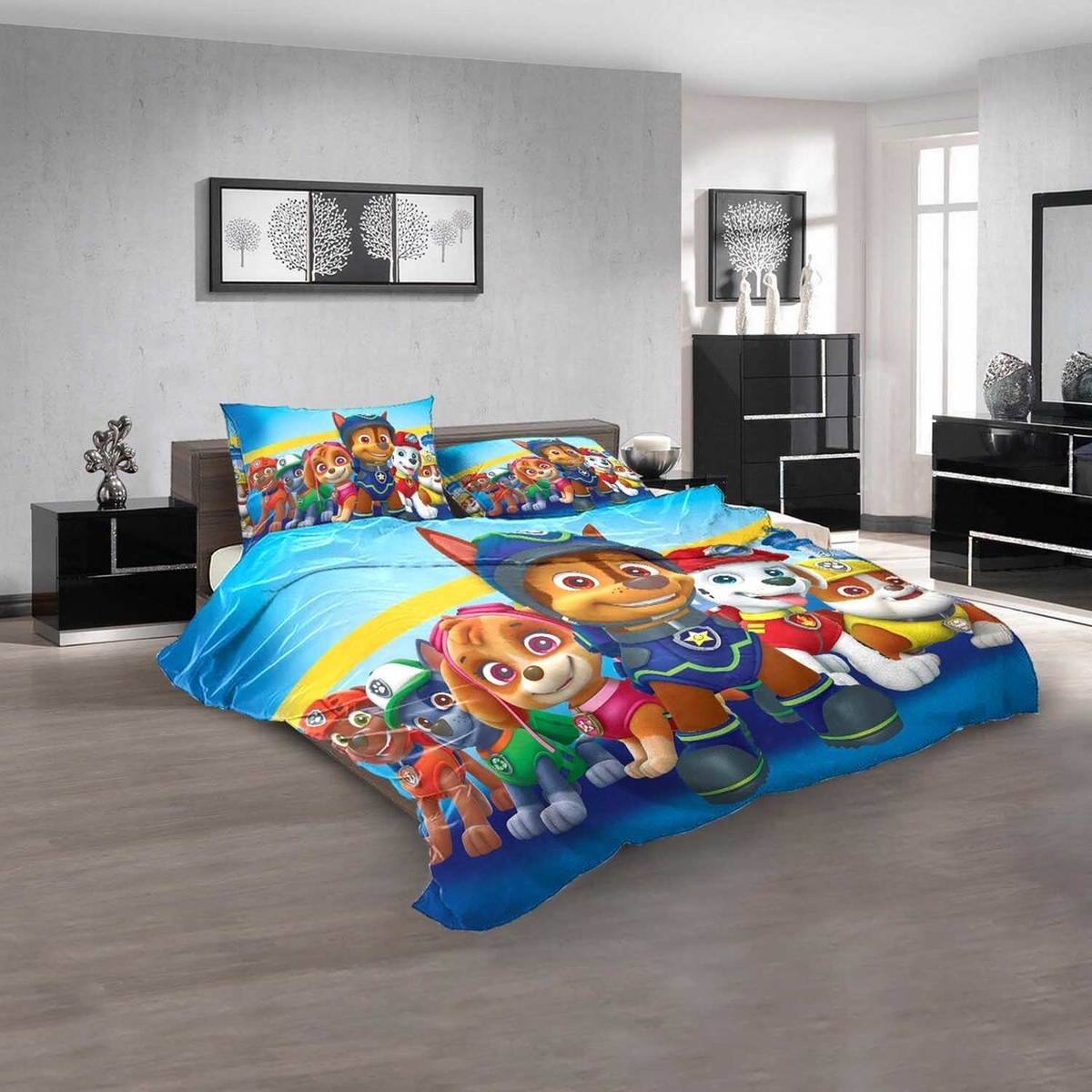 Cartoon Movies Paw Patrol V 3d Duvet Cover Bedding Set - Unique Anime Apparel for Fans