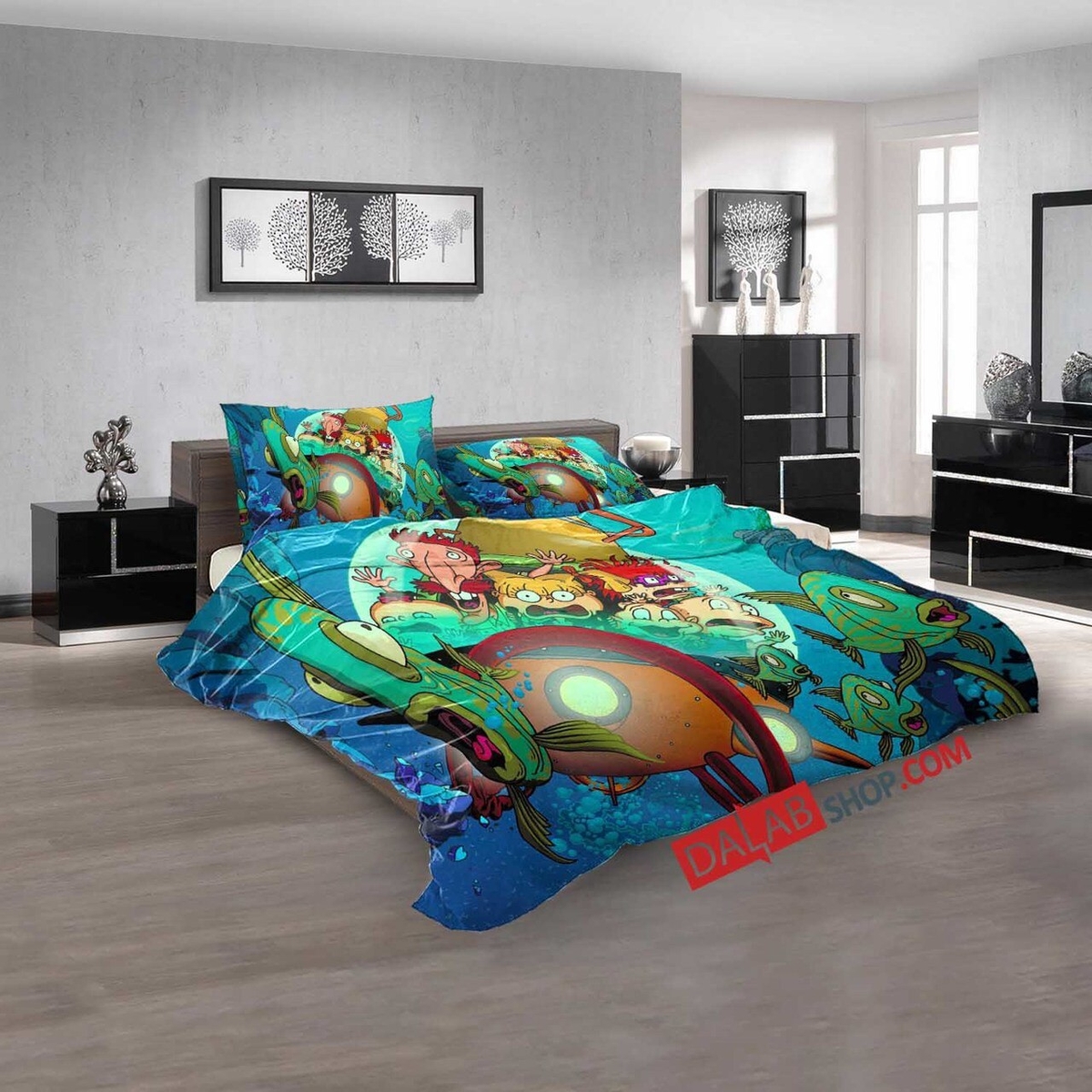 Cartoon Movies Rugrats N 3d Customized Duvet Cover Bedroom Sets Bedding Set - Unique Anime Apparel for Fans