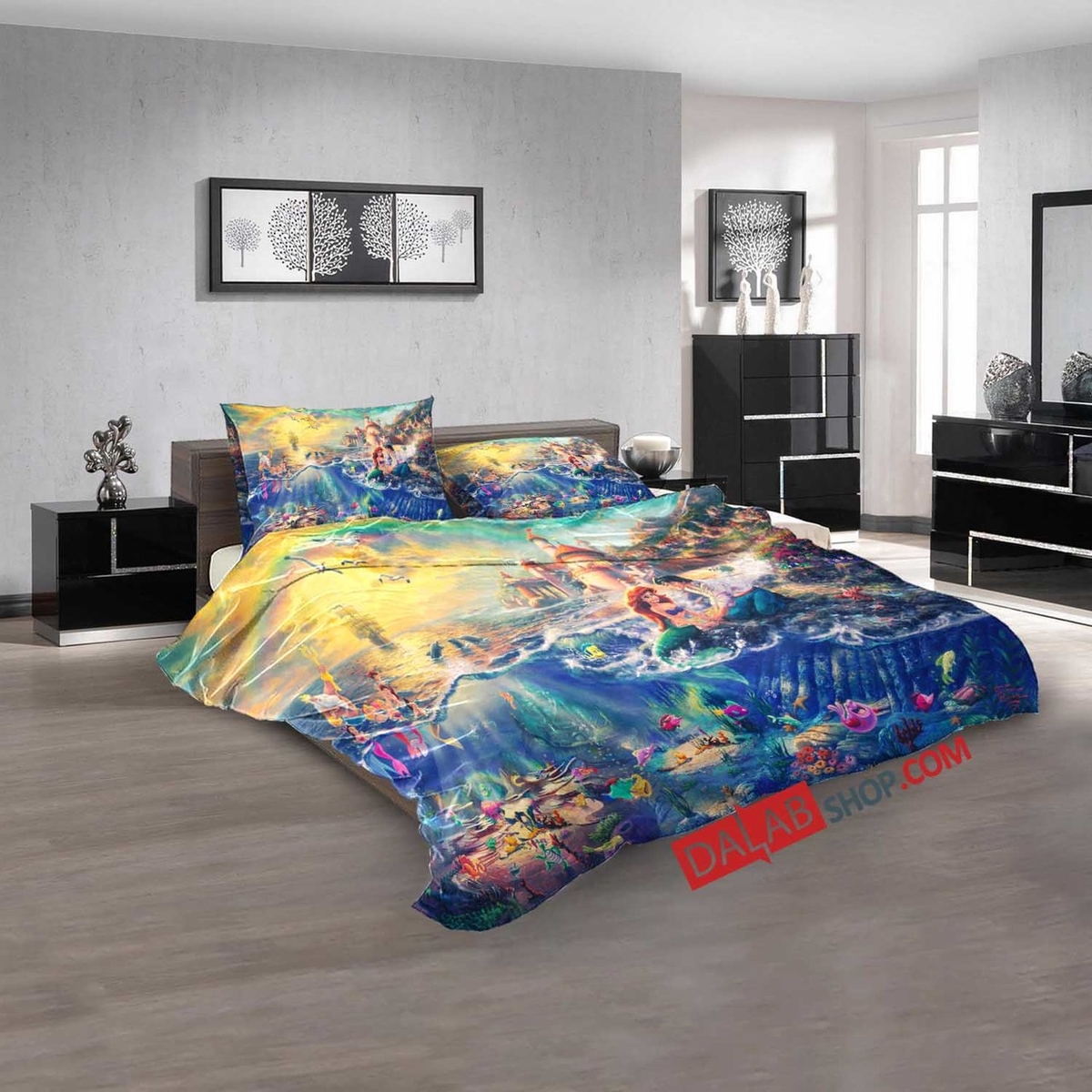 Cartoon Movies The Little Mermaid N 3d Customized Duvet Cover Bedroom Sets Bedding Set - Unique Anime Apparel for Fans