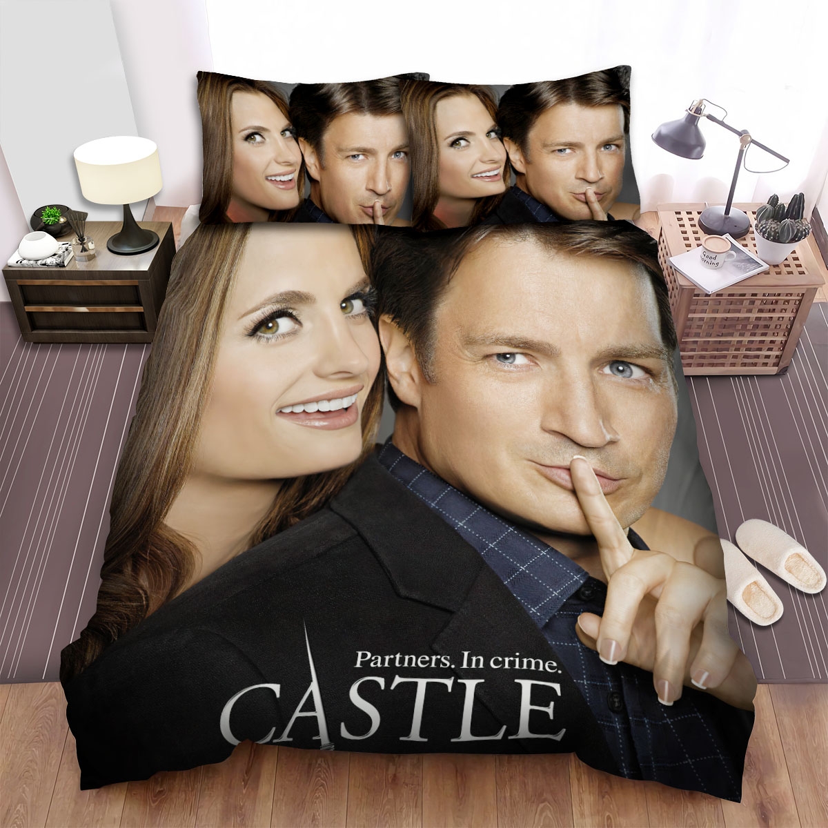 Castle (2009-2016) Partners Movie Poster Bed Sheets Spread Duvet Cover Bedding Set - Unique Anime Apparel for Fans