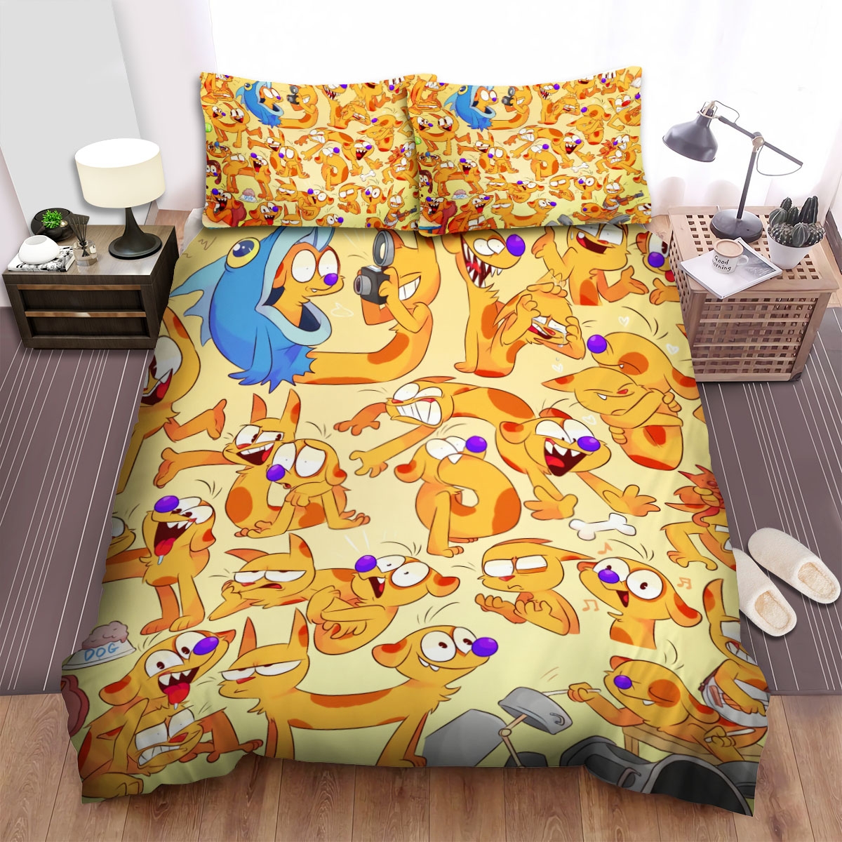Catdog Every Moments Bed Sheets Spread Duvet Cover Bedding Set - Unique Anime Apparel for Fans