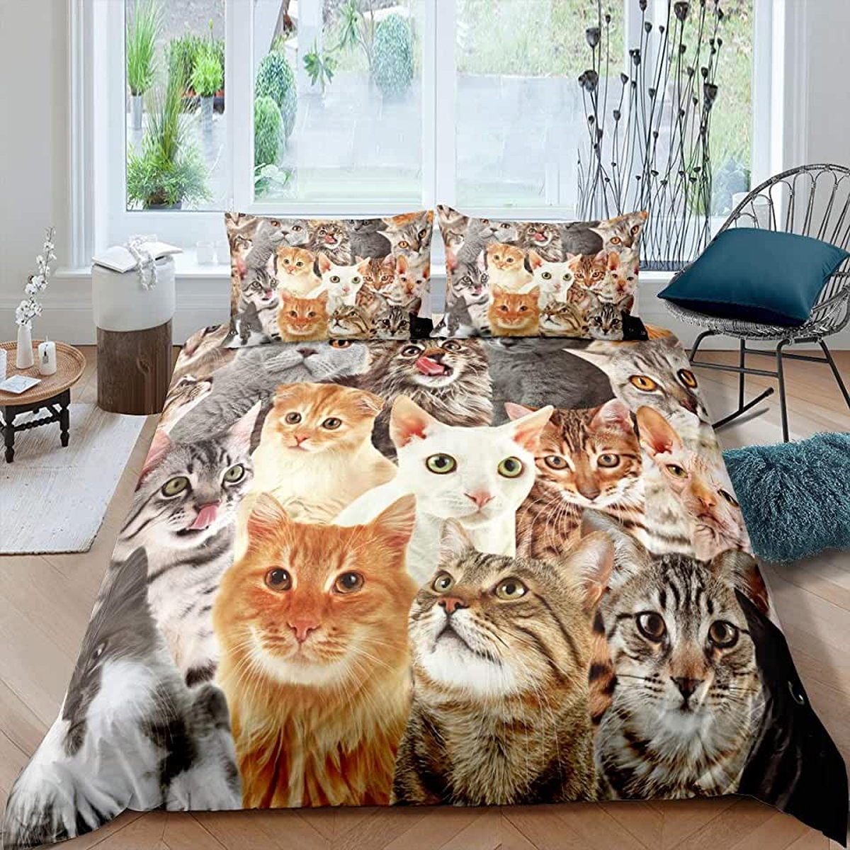 Cats Bedding Set Bed Sheets Spread Duvet Cover Bedding Set - Unique Anime Apparel for Fans
