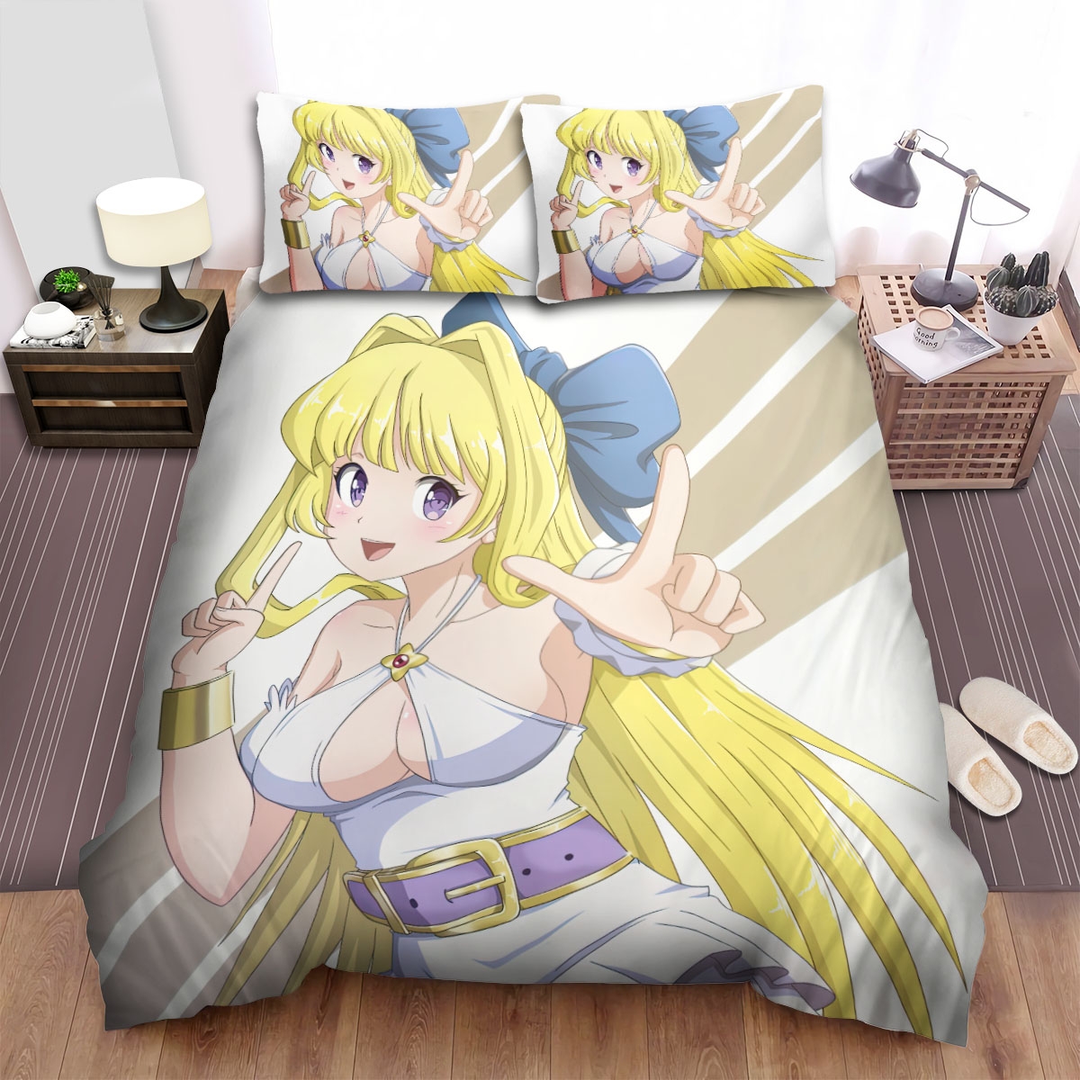 Cautious Hero Adorable Ristarte Portrait Illustration Bed Sheets Spread Duvet Cover Bedding Set - Unique Anime Apparel for Fans