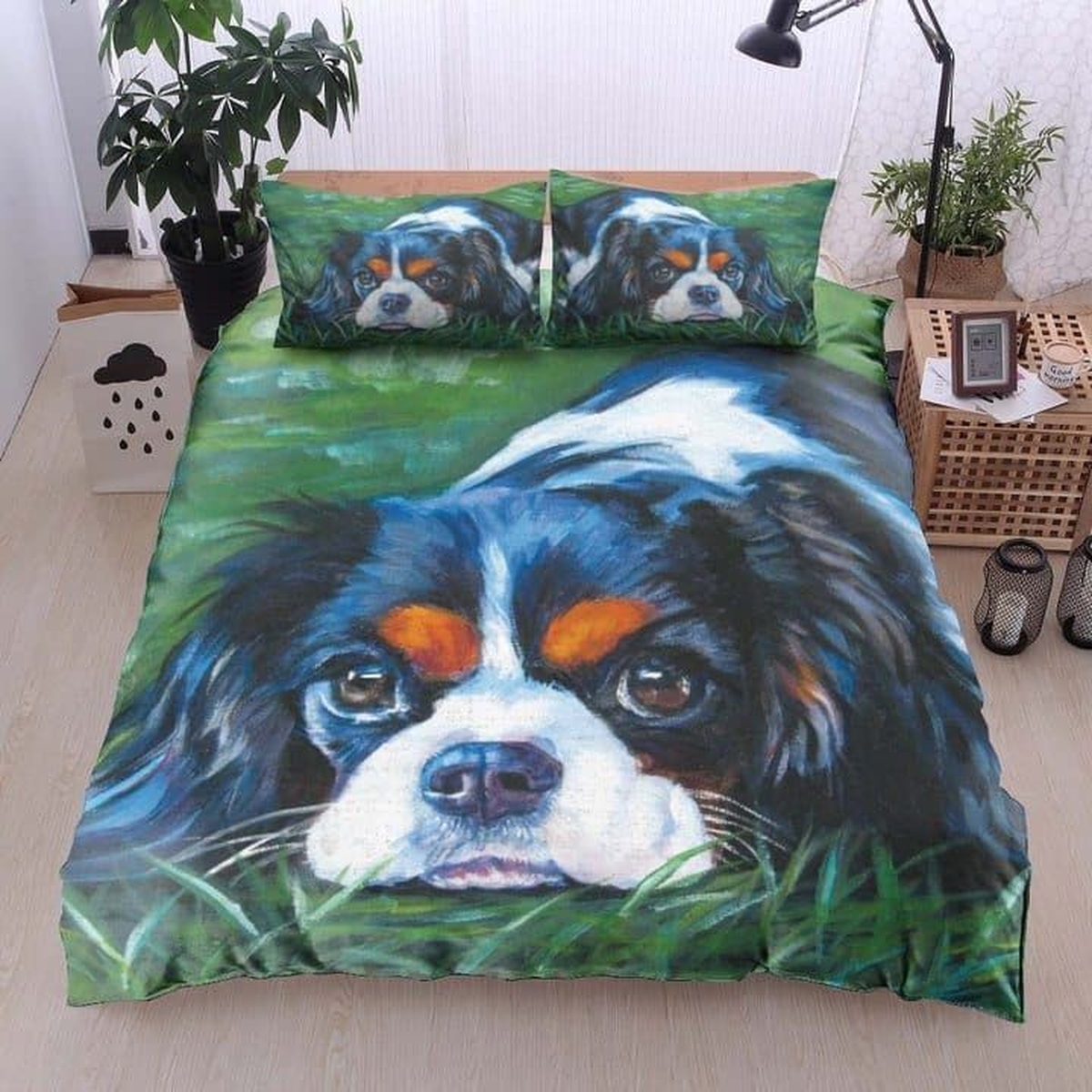 Cavalier King Charles Spaniel Your Innocent Eyes Bed Sheets Spread Duvet Cover Bedding Set - Unique Anime Apparel for Fans