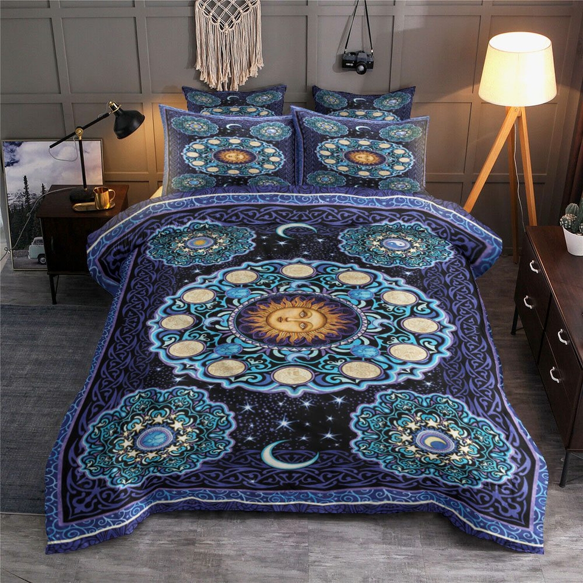 Celestial The Sun The Moon And The Stars Bedding Set (Duvet Cover & Pillow Cases) - Unique Anime Apparel for Fans