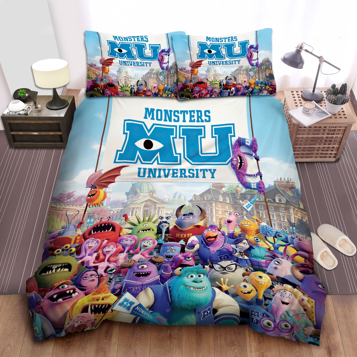 Characters Of The Movie Monster University Bed Sheets Spread Duvet Cover Bedding Set - Unique Anime Apparel for Fans