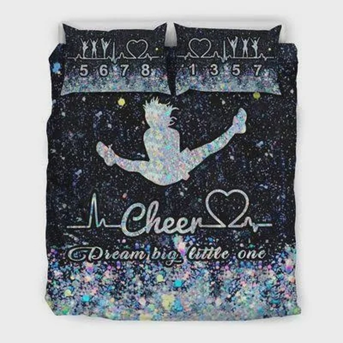 Cheer Heartbeat Dream Big Little One Bed Sheets Spread Duvet Cover Bedding Set - Unique Anime Apparel for Fans