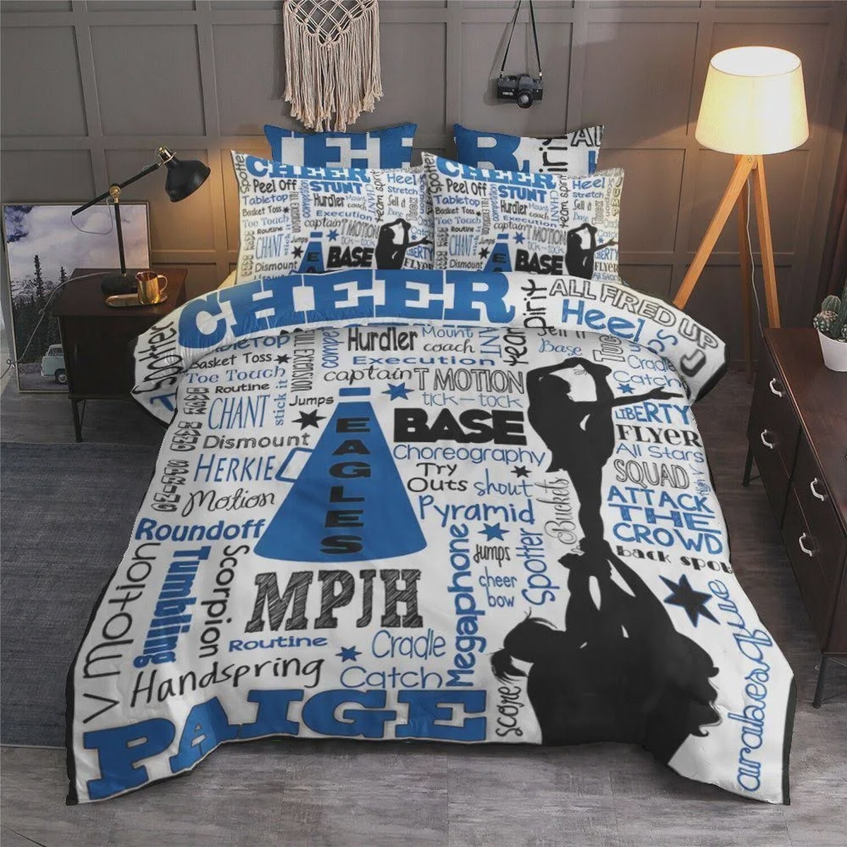Cheerleader Bed Sheets Spread Duvet Cover Bedding Set - Unique Anime Apparel for Fans
