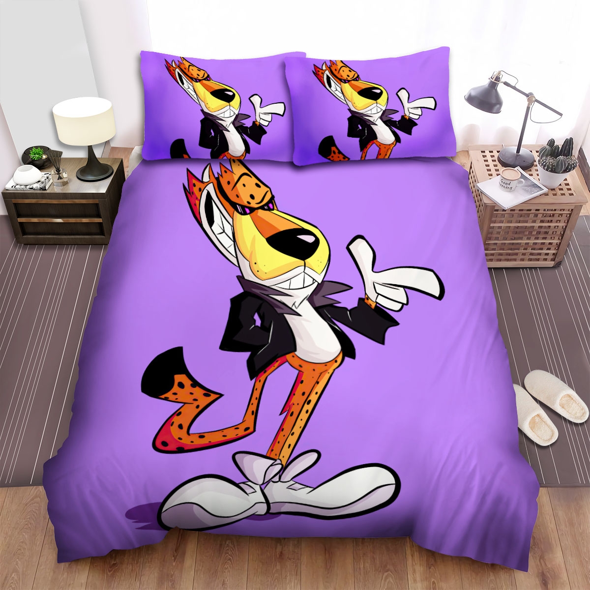 Cheetos Chester Cheetah In Suits Bed Sheets Spread Duvet Cover Bedding Set - Unique Anime Apparel for Fans