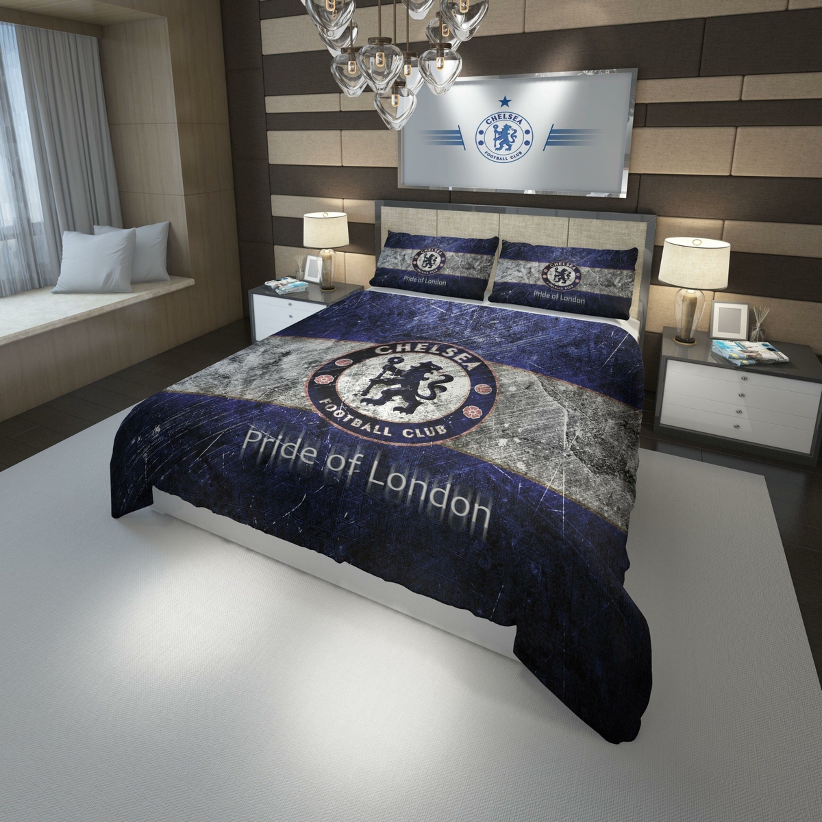 Chelsea Fc Football Club Version 5 Duvet Cover Bedding Set - Unique Anime Apparel for Fans