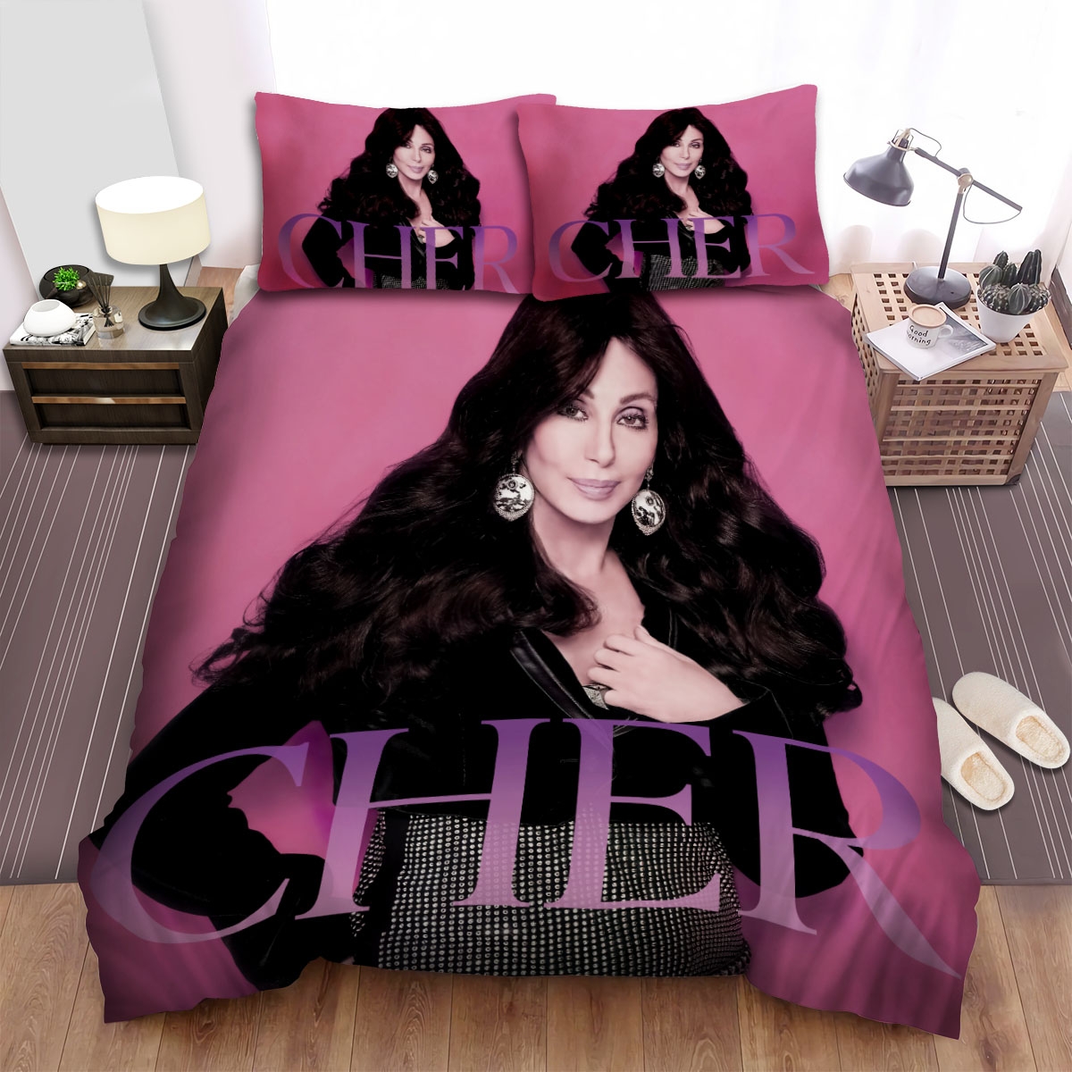 Cher In Pink Bed Sheets Spread Comforter Duvet Cover Bedding Set - Unique Anime Apparel for Fans