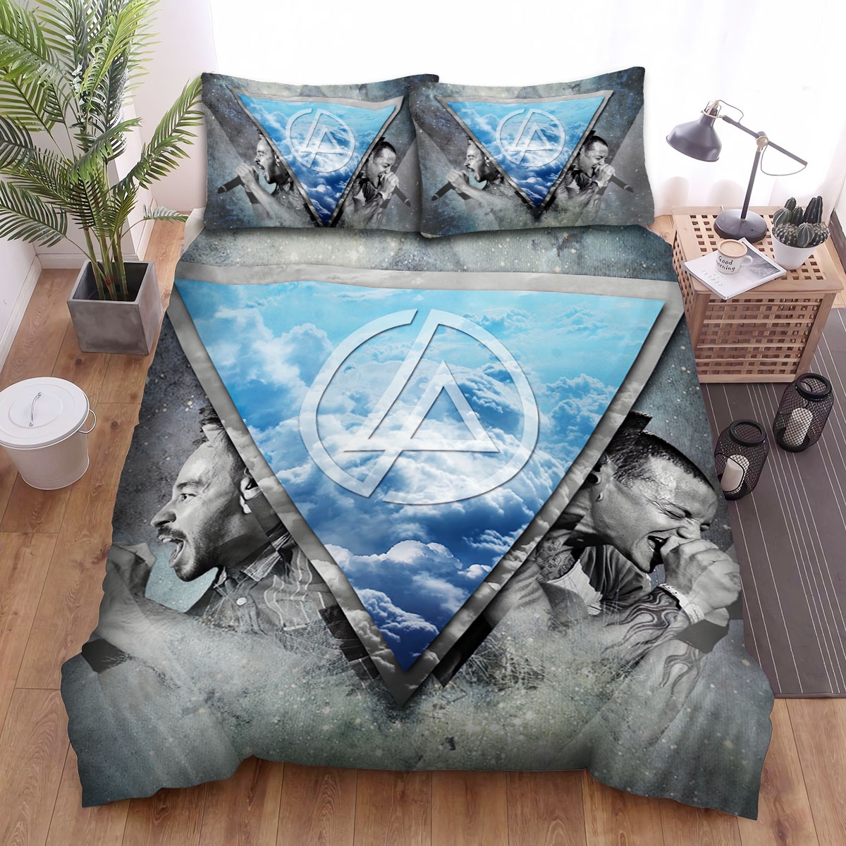 Chester And Mike Side By Side Bed Sheets Spread Duvet Cover Bedding Set - Unique Anime Apparel for Fans