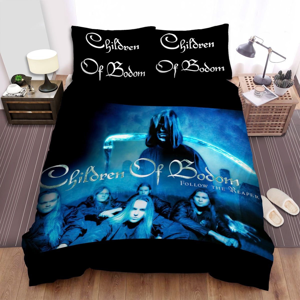 Children Of Bodom Music Band Follow The Reaper Artwork Bed Sheets Spread Duvet Cover Bedding Set - Unique Anime Apparel for Fans