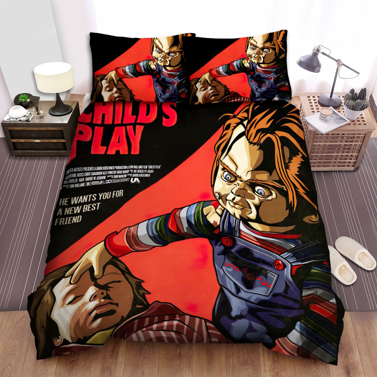 Child's Play Movie Poster 5 Bed Sheets Spread Comforter Duvet Cover Bedding Set - Unique Anime Apparel for Fans