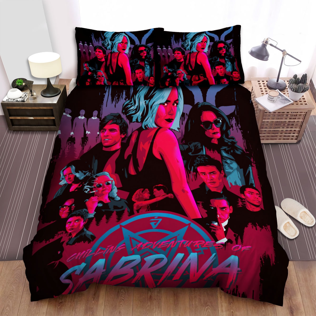 Chilling Adventures Of Sabrina (2018-2020) High School's A Witch Illustration Poster Bed Sheets Spread Comforter Duvet Cover Bedding Set - Unique Anime Apparel for Fans