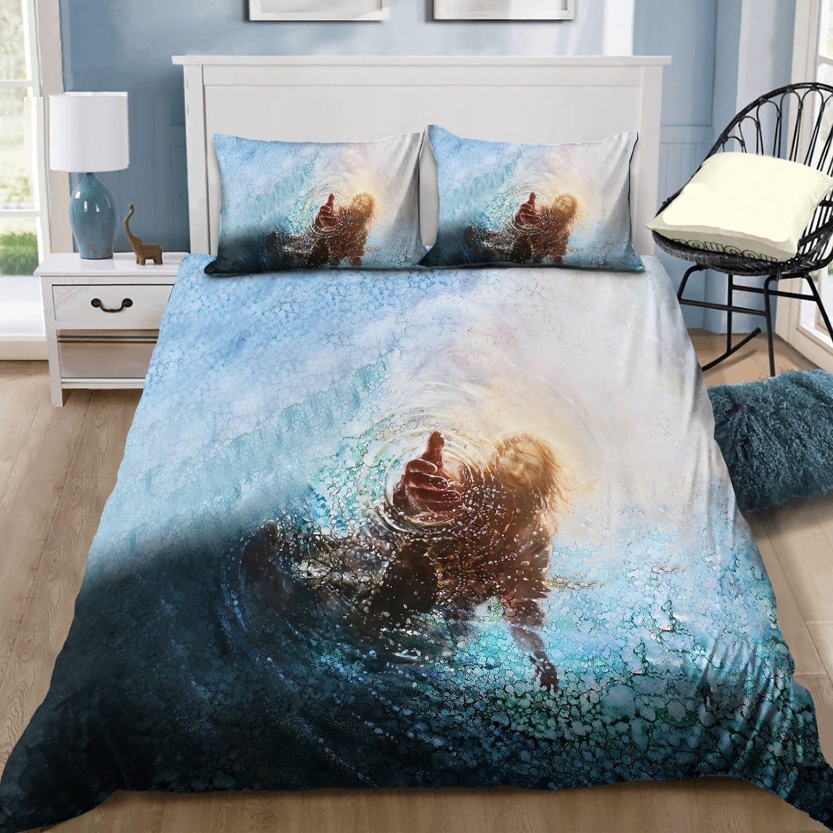 Christian Jesus Bedding Set Bed Sheets Spread Comforter Duvet Cover Bedding Set - Unique Anime Apparel for Fans