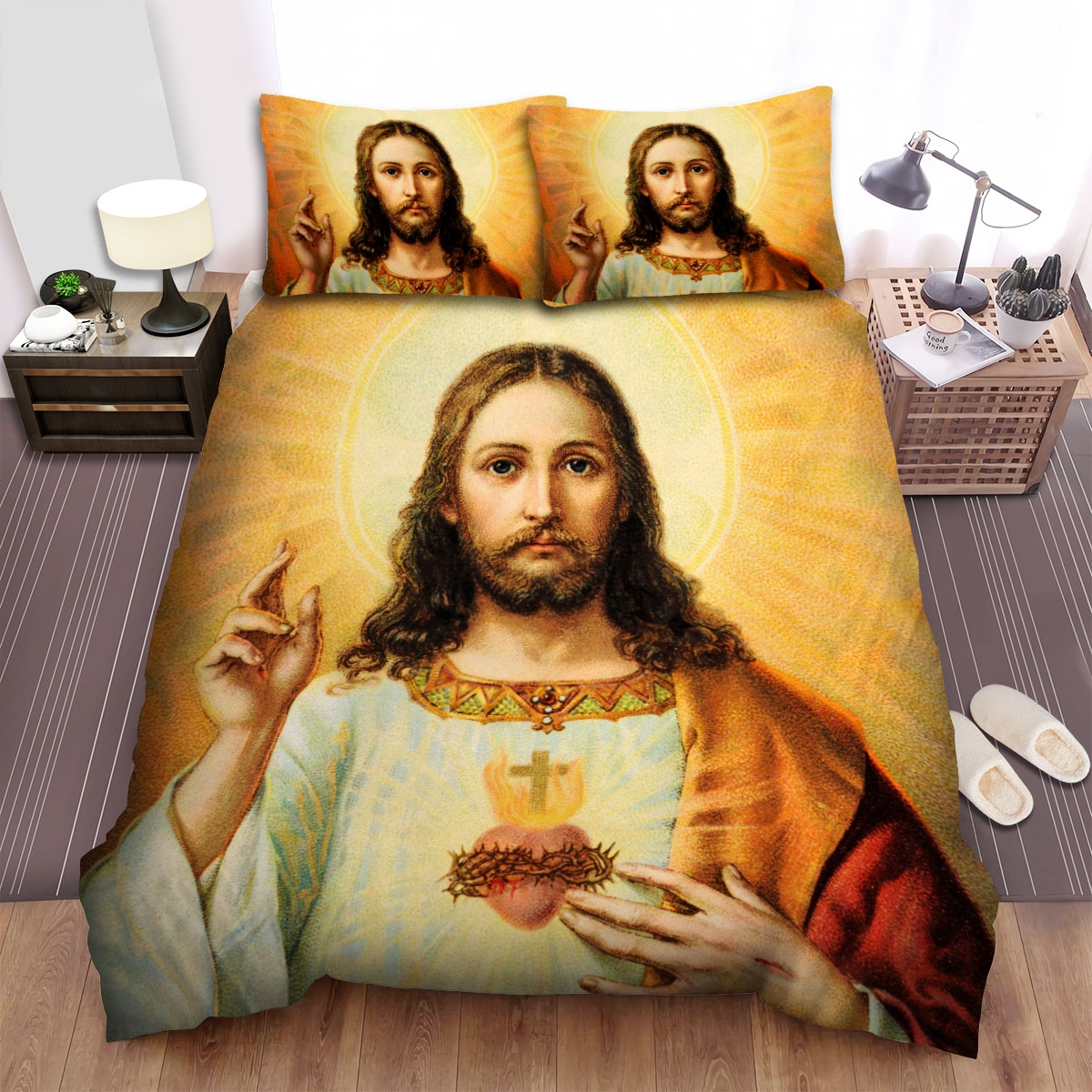 Christianity Jesus Christ Bed Sheets Spread Duvet Cover Bedding Set - Unique Anime Apparel for Fans