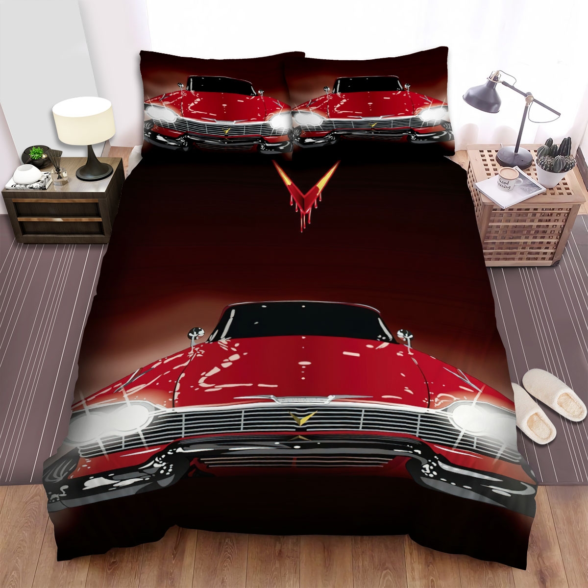 Christine Movie Art 2 Bed Sheets Spread Duvet Cover Bedding Set - Unique Anime Apparel for Fans