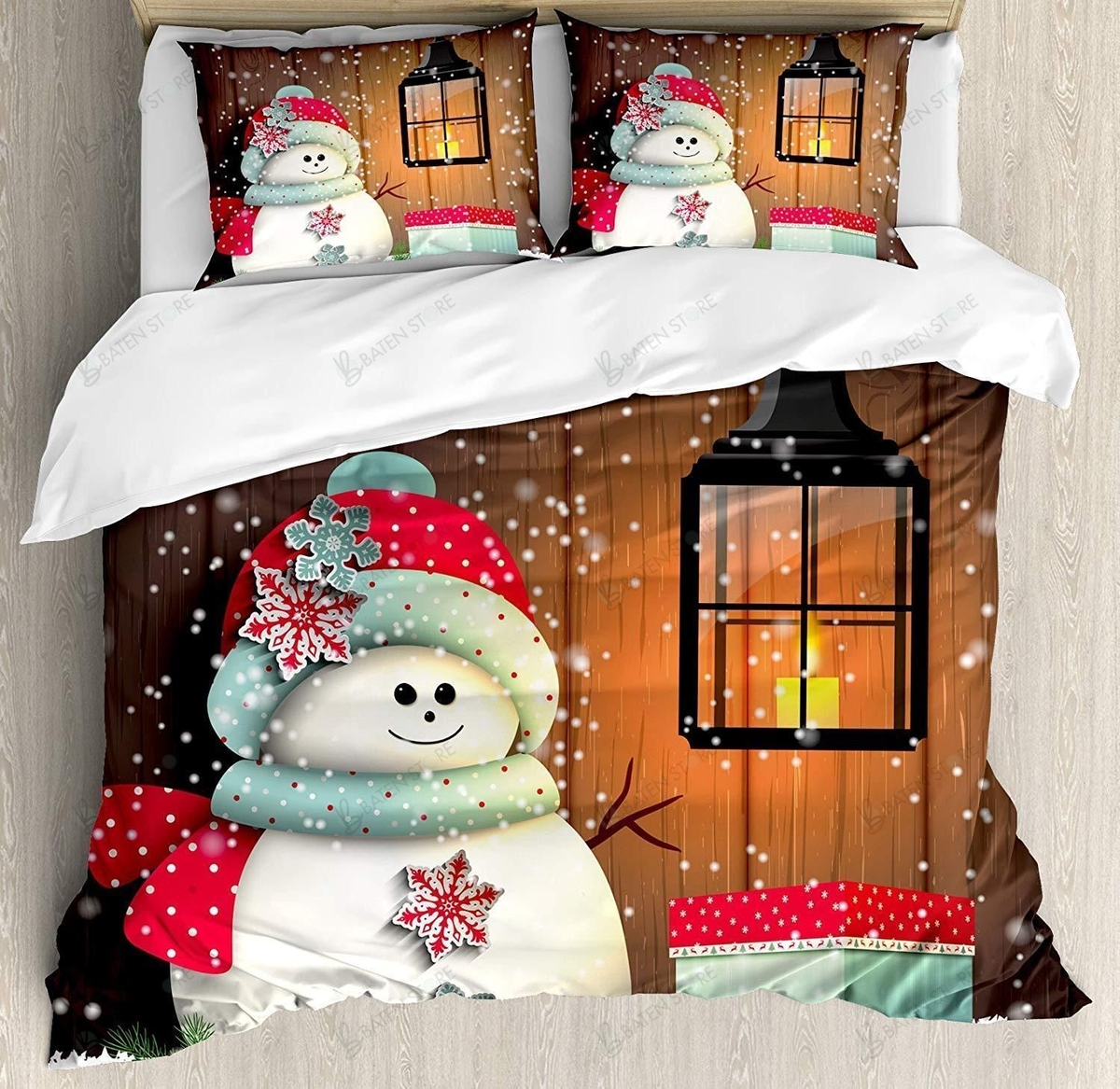 Christmas Snowman Bed Sheets Duvet Cover Bedding Set Great Gifts For Birthday Christmas Thanksgiving - Unique Anime Apparel for Fans