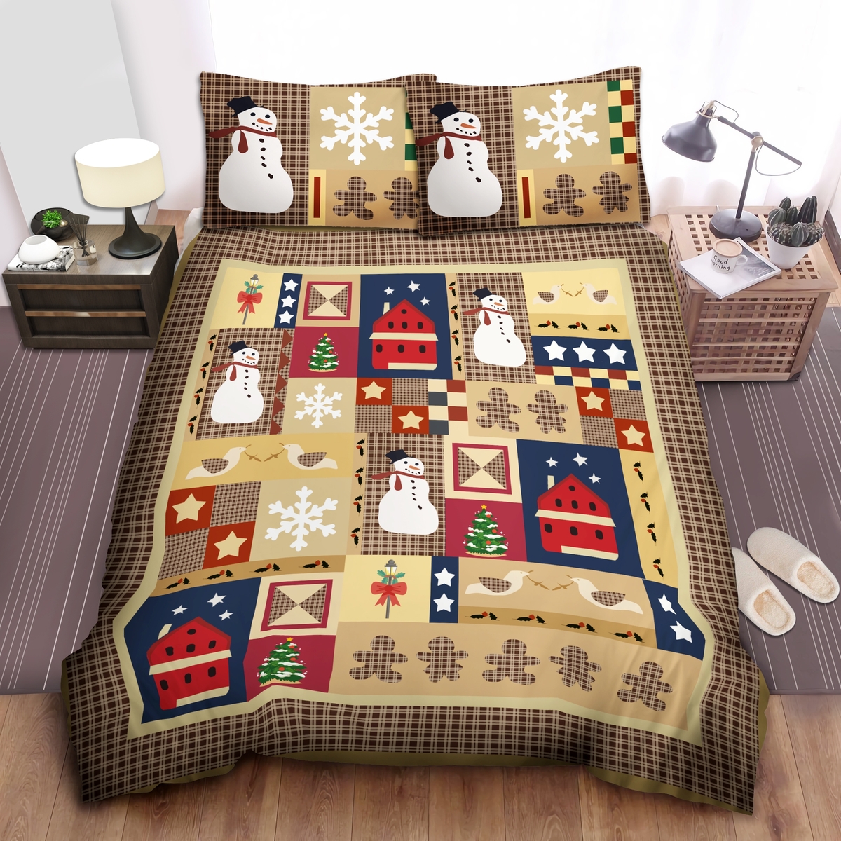 Christmas Snowman Bed Sheets Spread Duvet Cover Bedding Set - Unique Anime Apparel for Fans