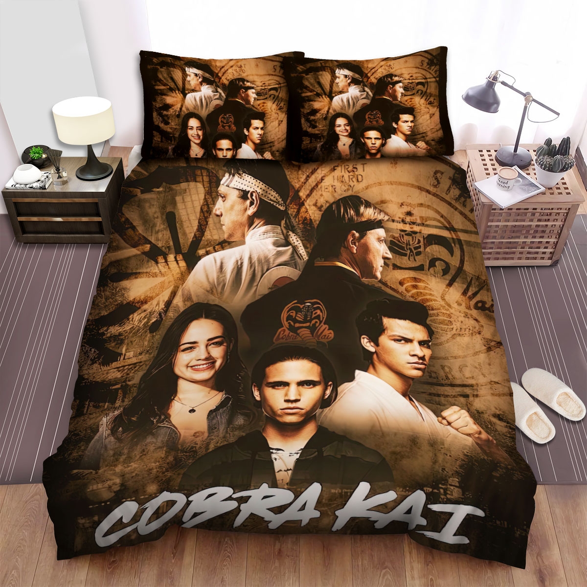 Cobra Kai Movie Poster 2 Bed Sheets Spread Duvet Cover Bedding Set - Unique Anime Apparel for Fans