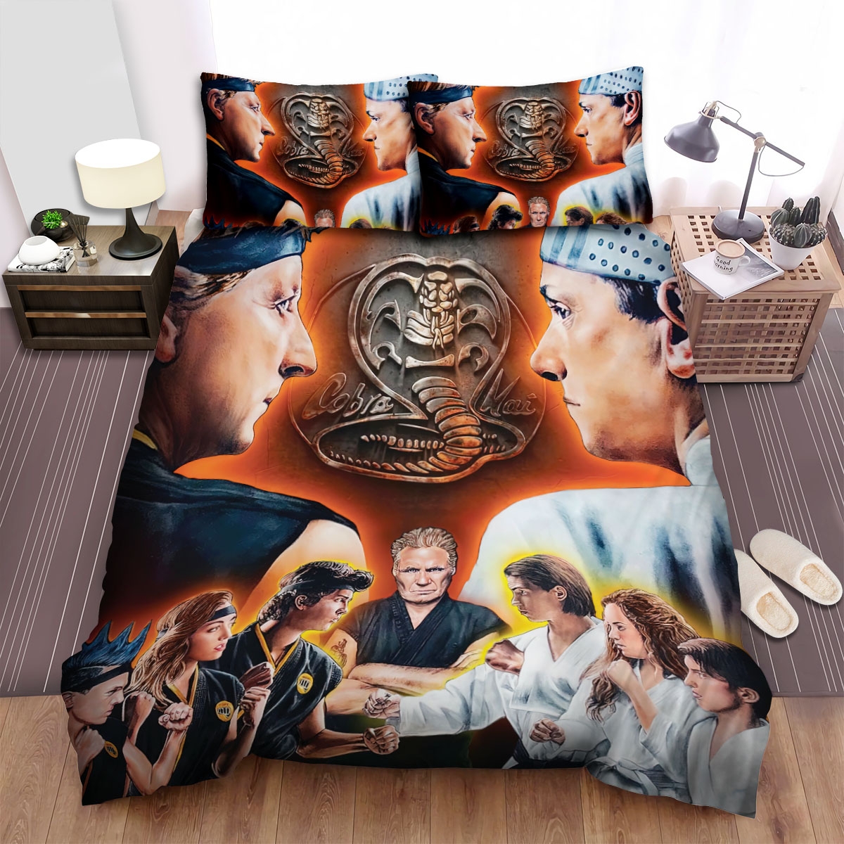 Cobra Kai Movie Poster Bed Sheets Spread Duvet Cover Bedding Set - Unique Anime Apparel for Fans