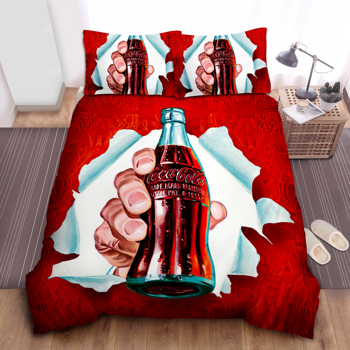 Coca-Cola Here Is Coke Vintage Poster Bed Sheets Spread Duvet Cover Bedding Set - Unique Anime Apparel for Fans