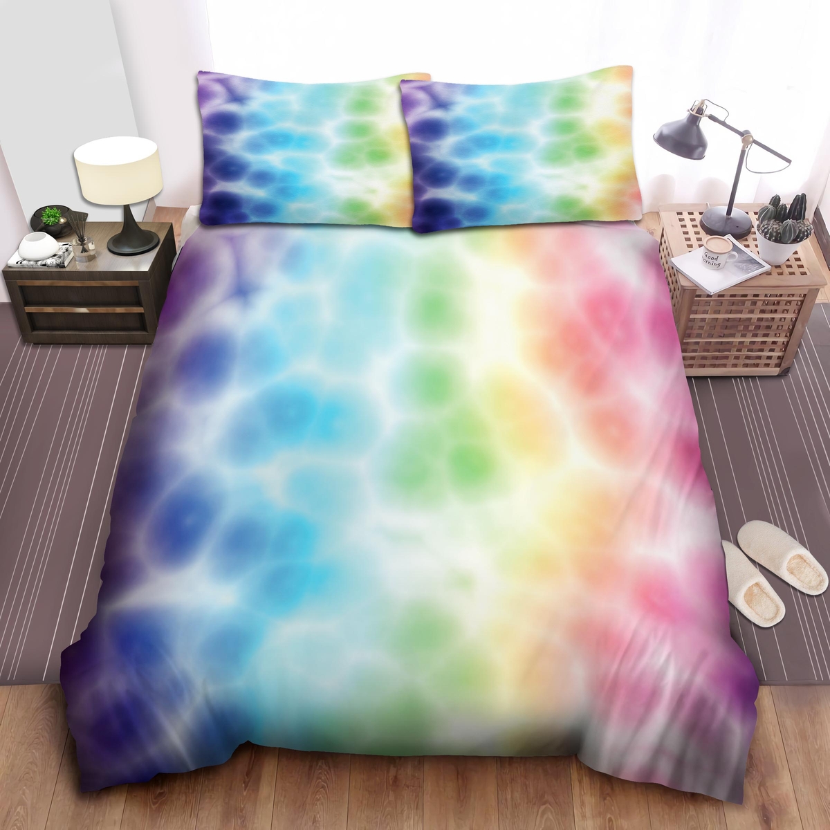 Colorful Tie Dye Dreams Bedding Set (Duvet Cover & Pillow Cases) - Unique Anime Apparel for Fans