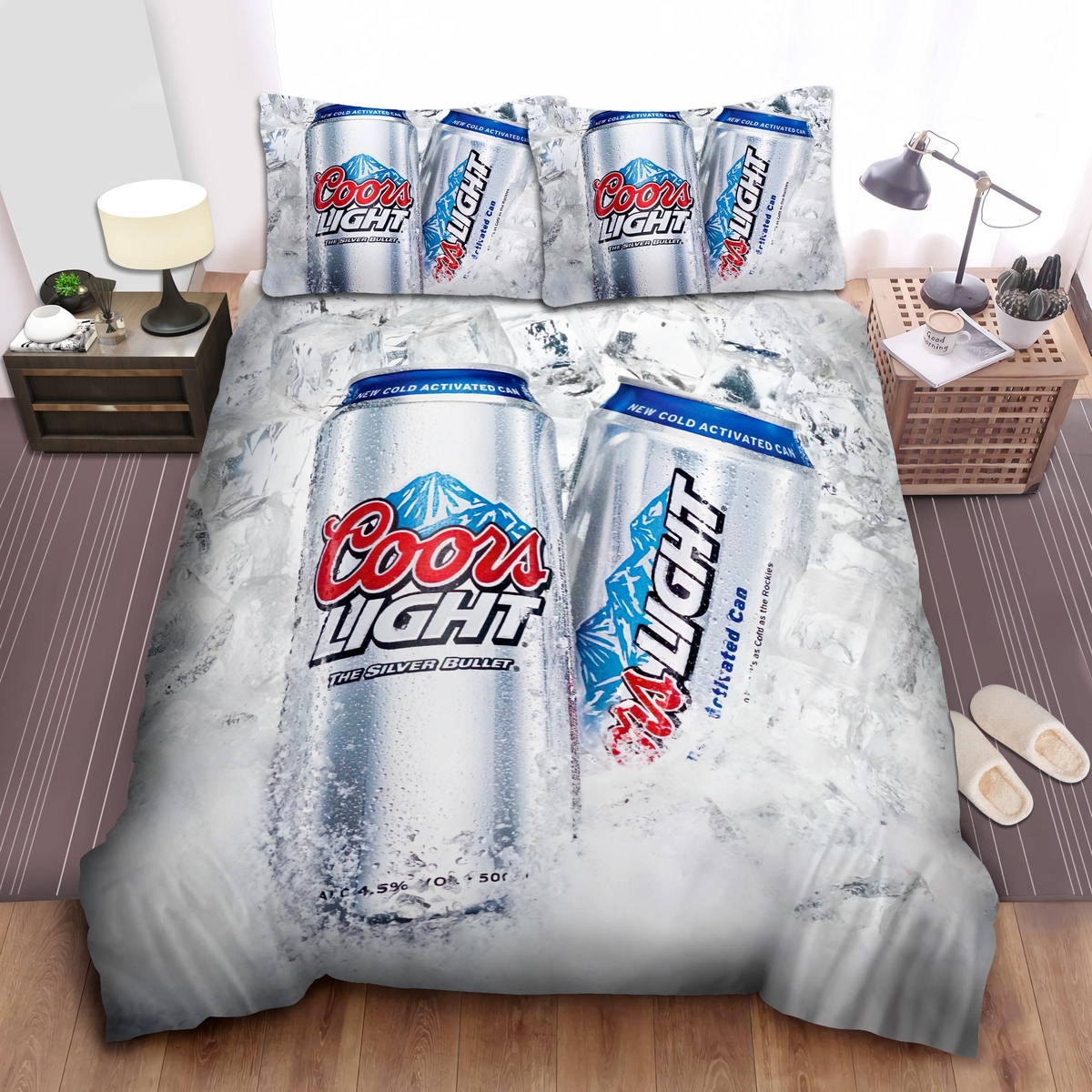 Coors Light The Silver Bullet Bed Sheets Spread Duvet Cover Bedding Set - Unique Anime Apparel for Fans