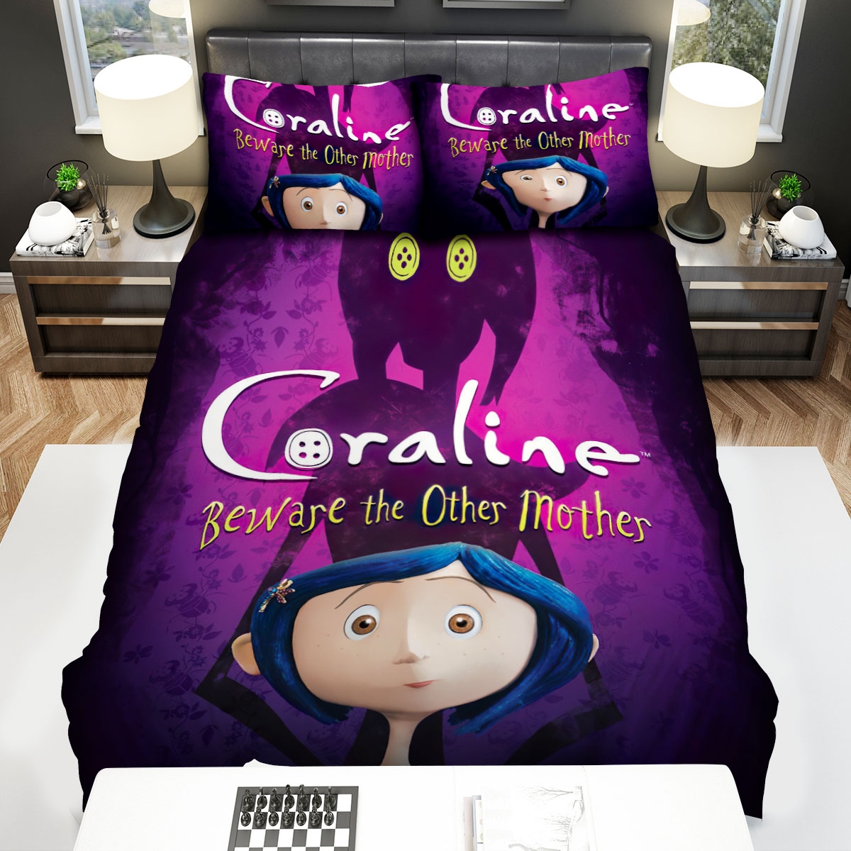 Coraline Beware The Other Mother Bed Sheets Spread Duvet Cover Bedding Set - Unique Anime Apparel for Fans