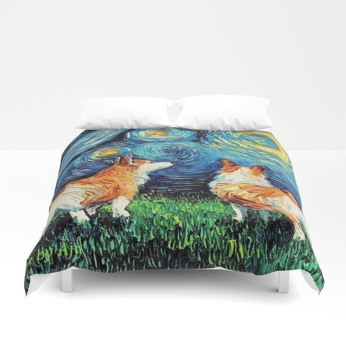 Corgi In Starry Night Bed Sheets Duvet Cover Bedding Set Great Gifts For Birthday Christmas Thanksgiving - Unique Anime Apparel for Fans