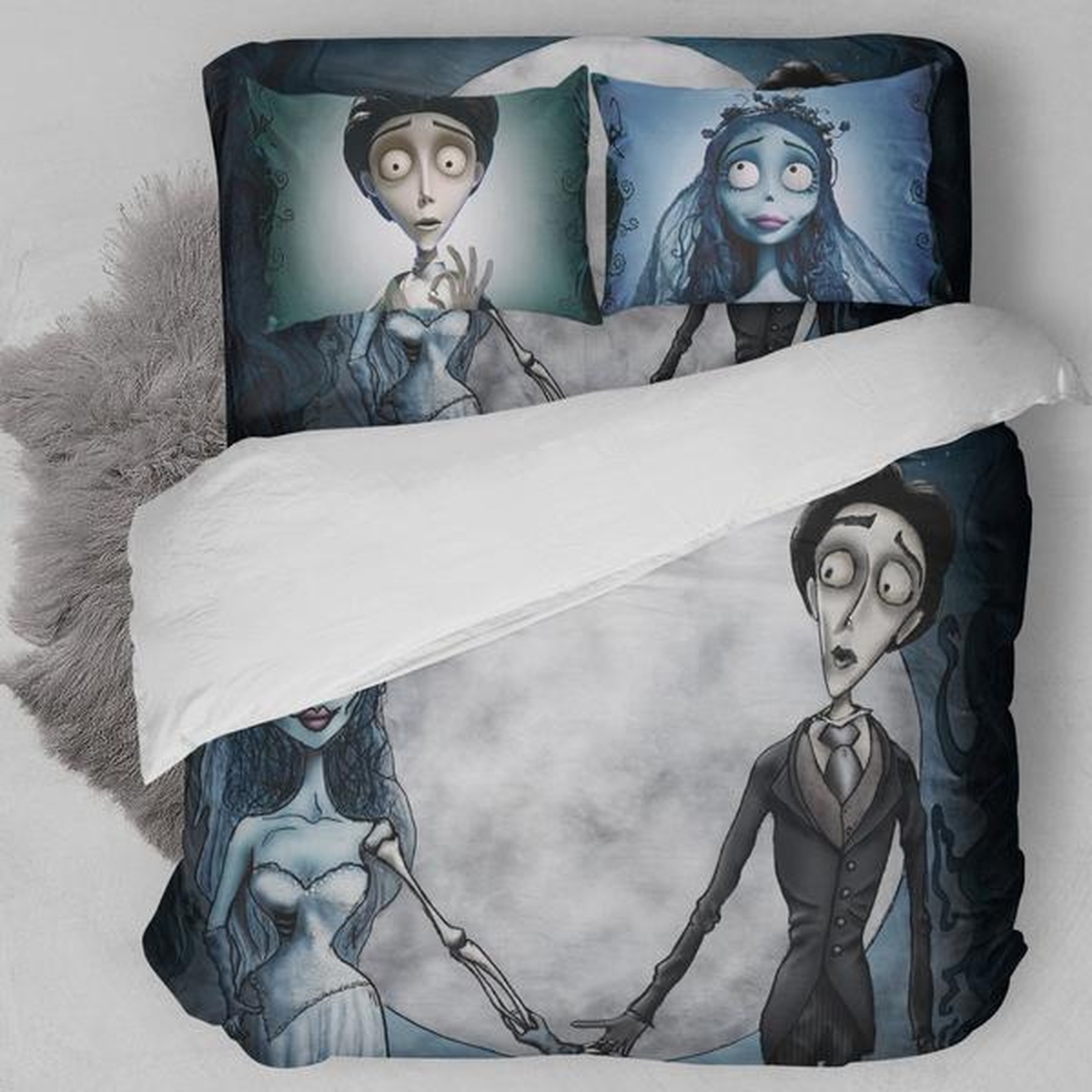Corpse Bride Animation Fantasy Movie Bedding Set (Duvet Cover & Pillow Cases) - Unique Anime Apparel for Fans