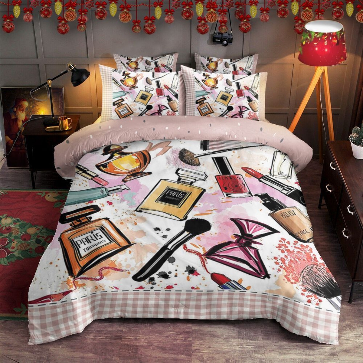 Cosmetic And Makeup Bed Sheets Spread Duvet Cover Bedding Set - Unique Anime Apparel for Fans