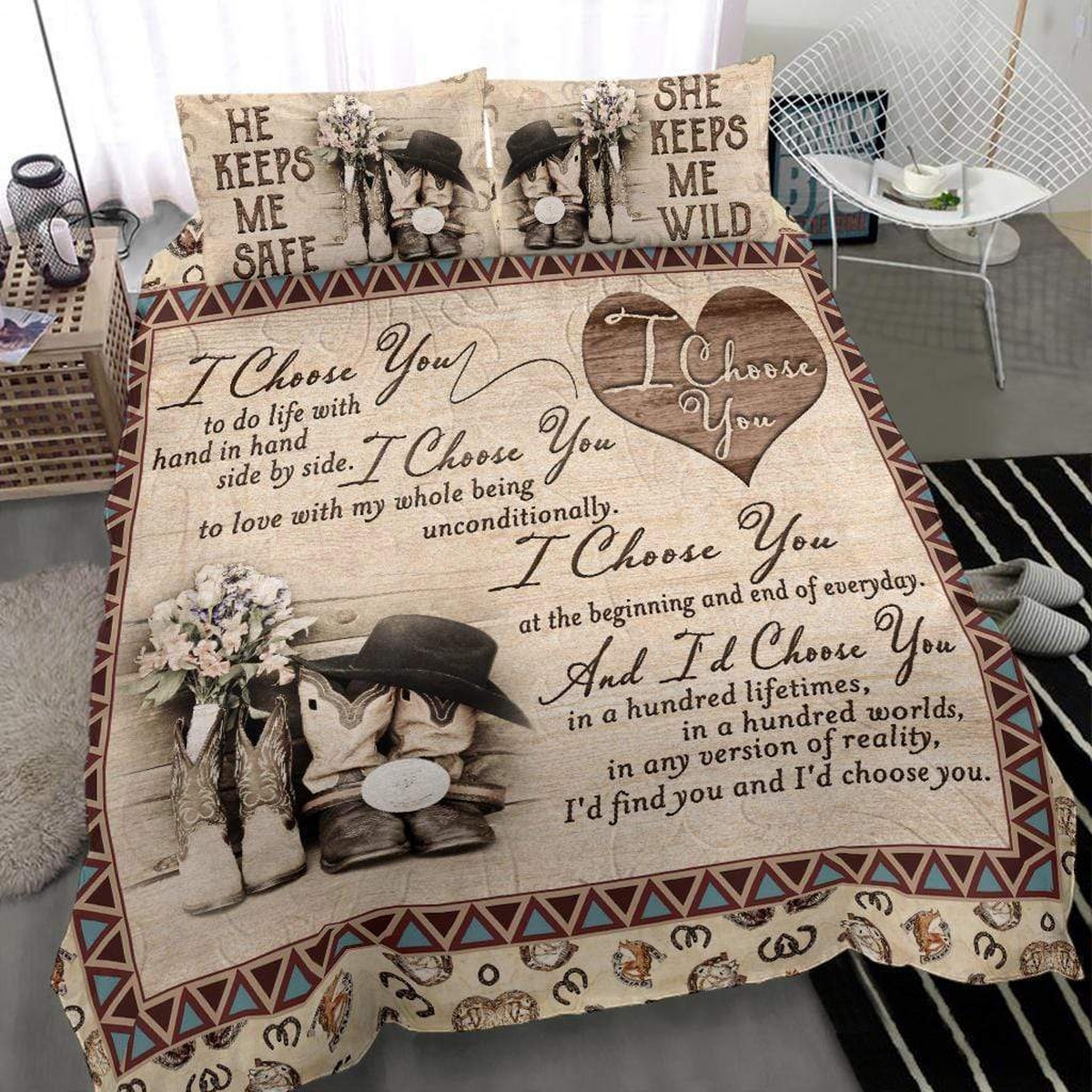 Country I Choose You Duvet Cover Bedding Set - Unique Anime Apparel for Fans