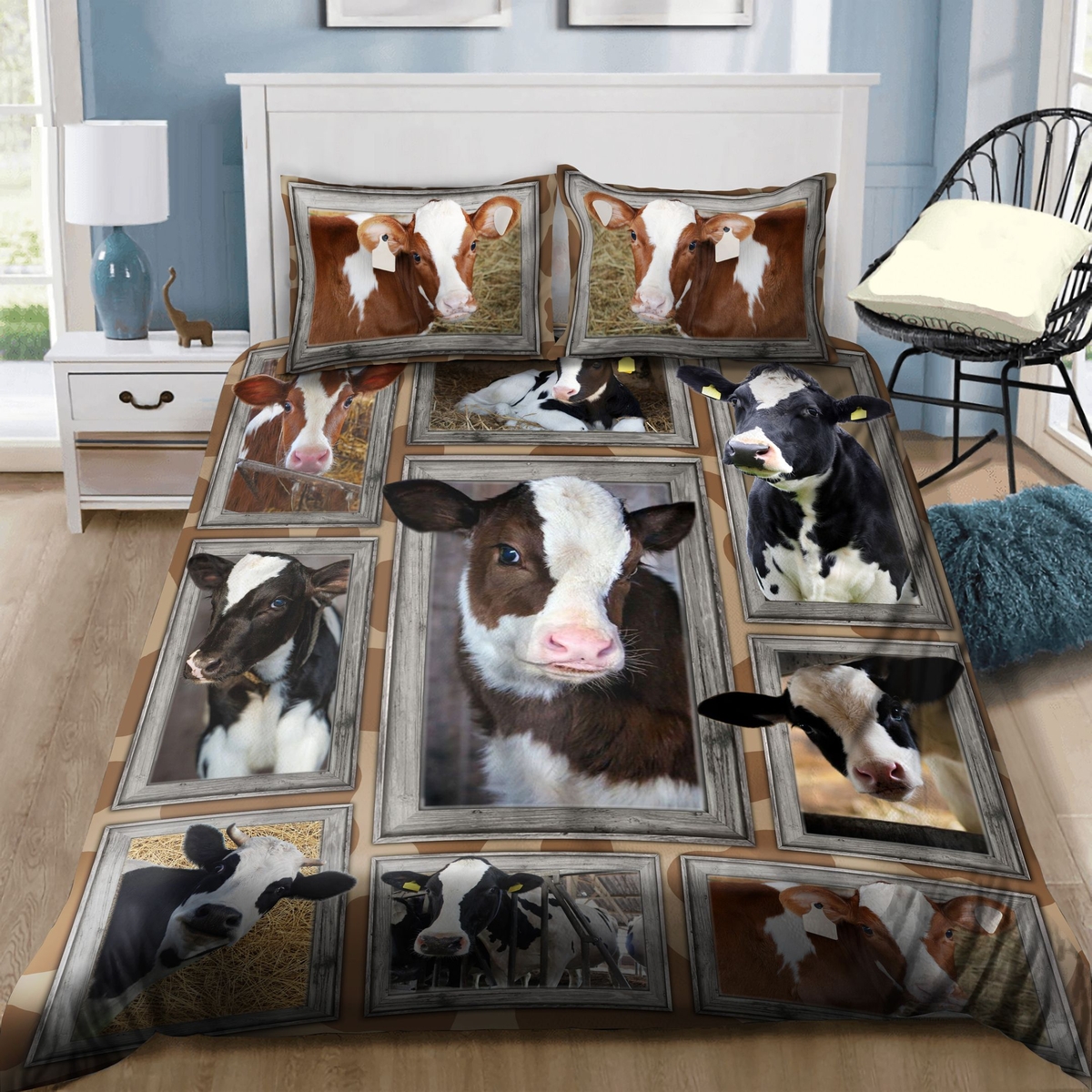 Cow Bedding Set Bed Sheets Spread Duvet Cover Bedding Set - Unique Anime Apparel for Fans