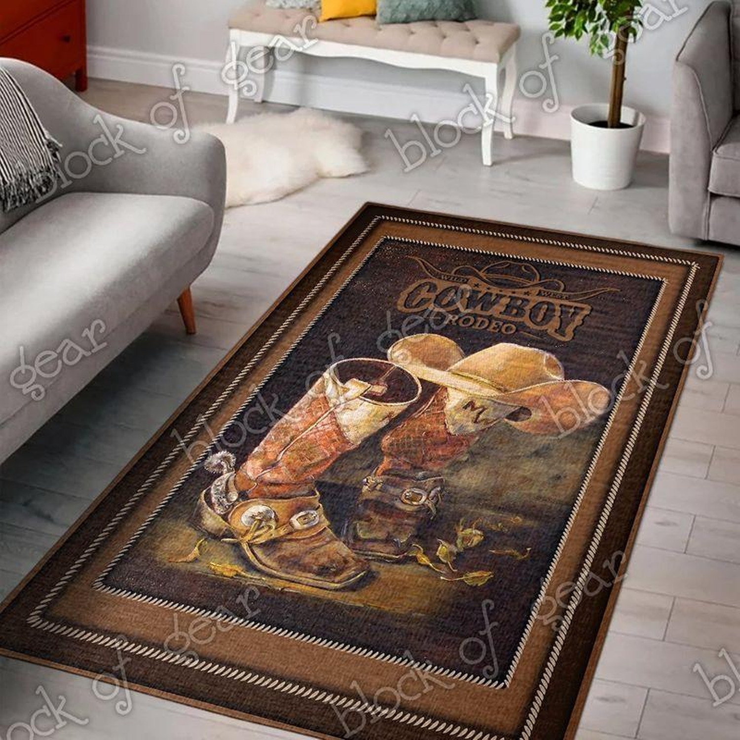 Cowboy Art Rectangle Limited Edition Rug - Unique Anime Apparel for Fans