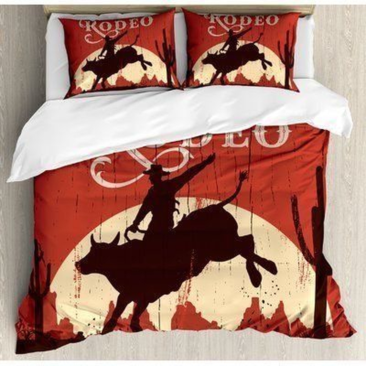 Cowboy Rodeo Bed Sheets Spread Duvet Cover Bedding Set Perfect Gifts For Rodeo Lover Gifts For Birthday Christmas Thanksgiving - Unique Anime Apparel for Fans