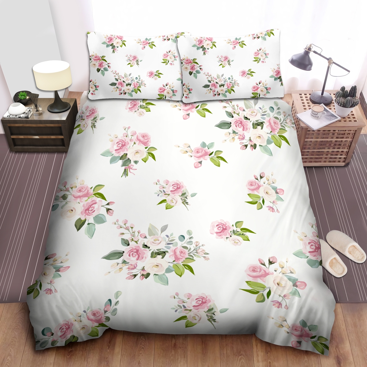 Cozy Line Home Fashions Romantic Pink Peony Flora Bed Sheets Spread Duvet Cover Bedding Set - Unique Anime Apparel for Fans