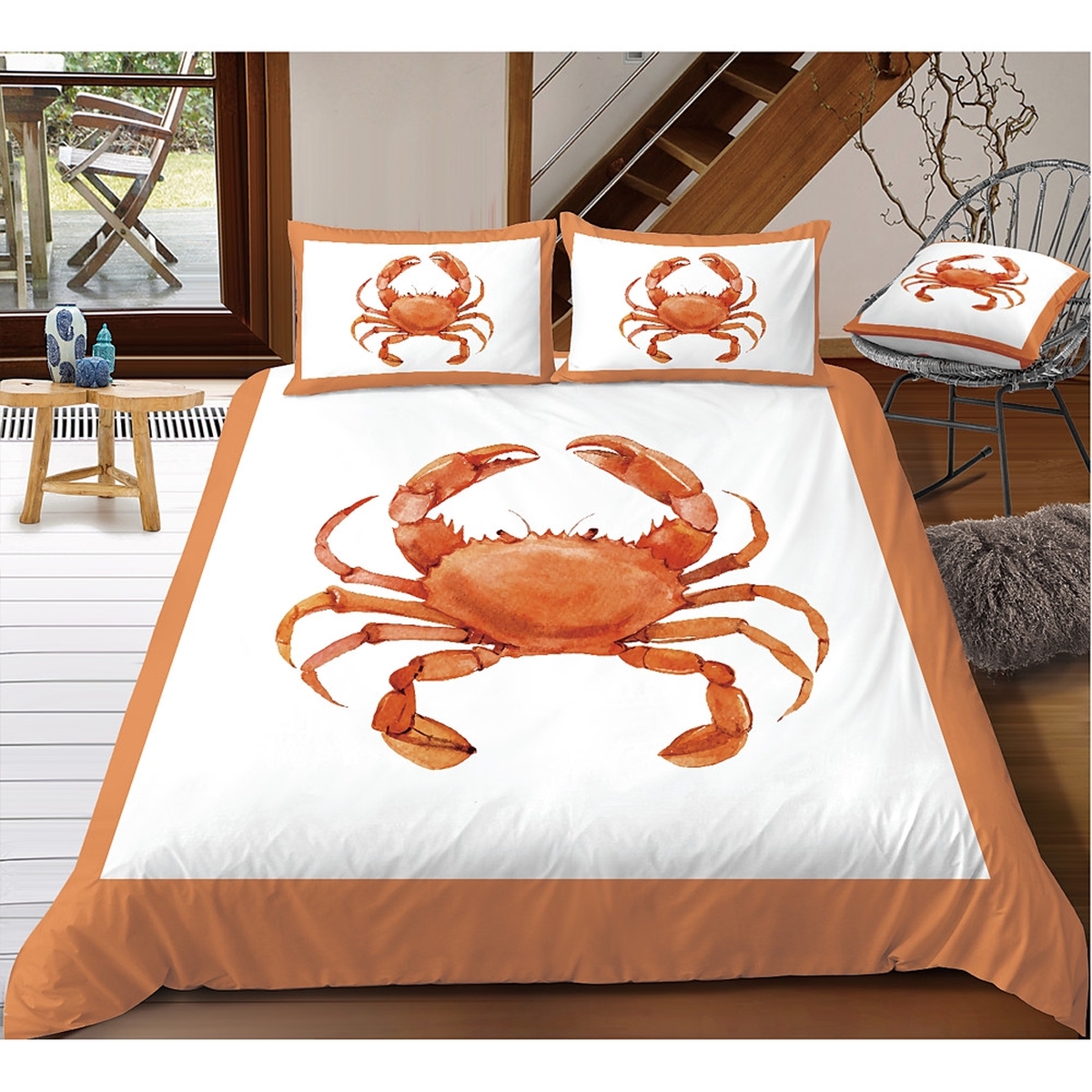 Crab Bedding Set Bed Sheets Spread Duvet Cover Bedding Set - Unique Anime Apparel for Fans