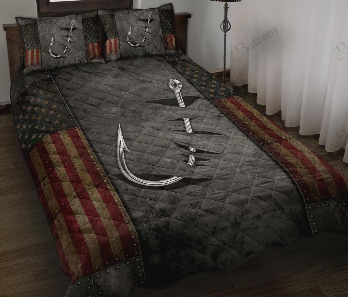 Crack Fishing Flag Quilt Bedding Set - Unique Anime Apparel for Fans
