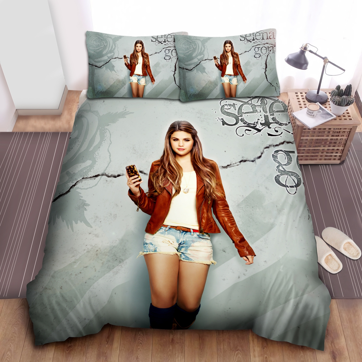 Cracking Wall Selena Gomez Bed Sheets Spread Duvet Cover Bedding Set - Unique Anime Apparel for Fans