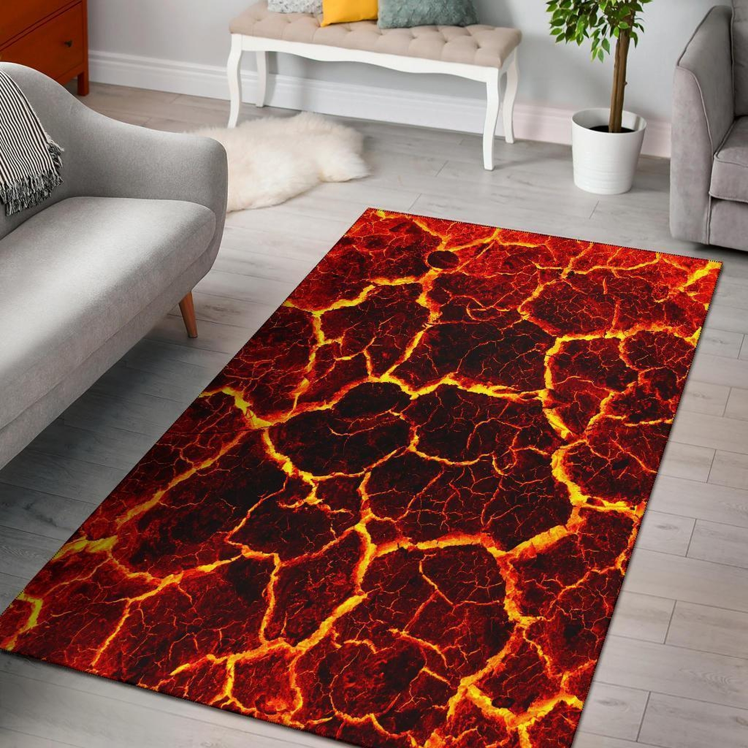 Crackling Flames Fire Area Limited Edition Rug - Unique Anime Apparel for Fans