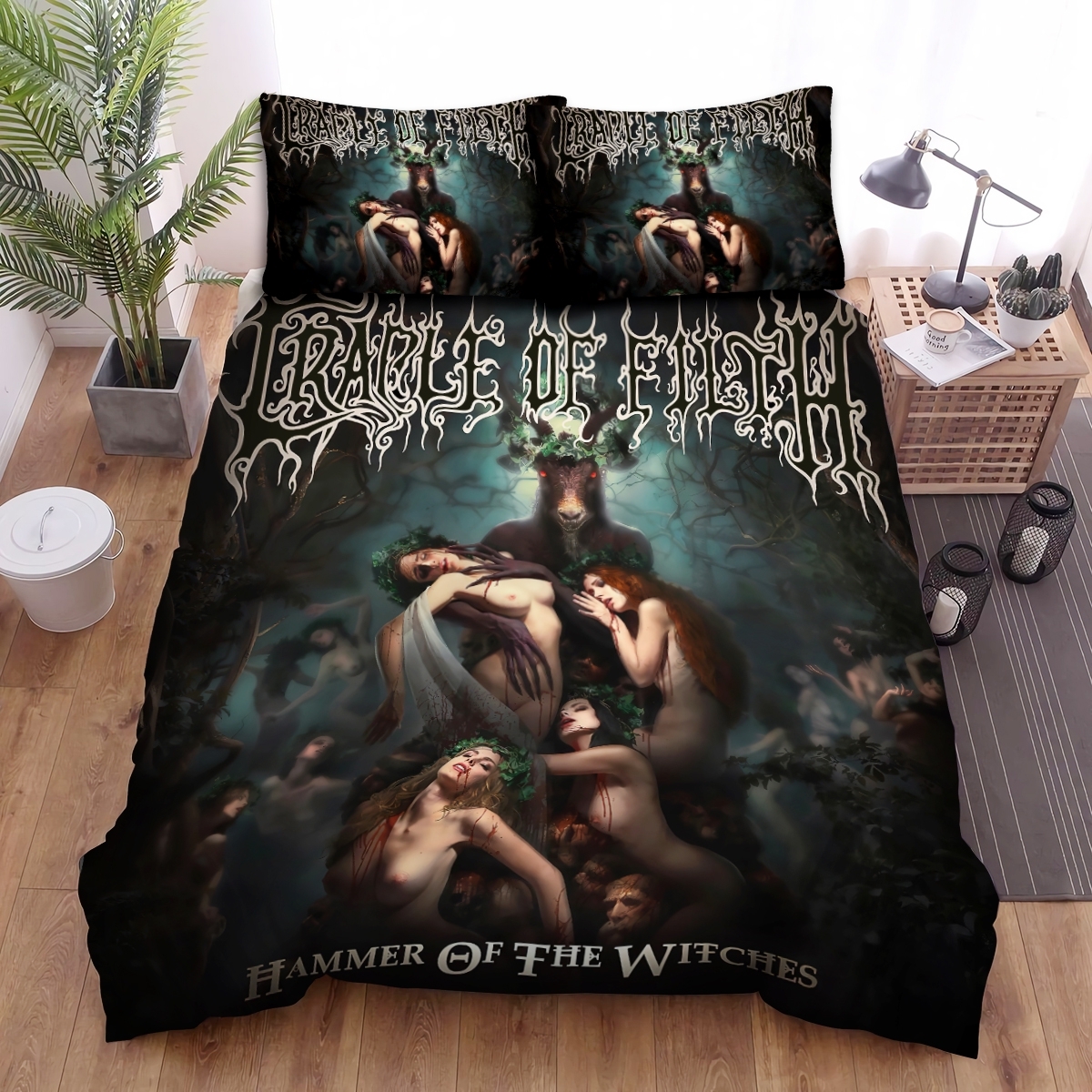 Cradle Of Filth Music Hammer Of The Witches Bed Sheets Spread Duvet Cover Bedding Set - Unique Anime Apparel for Fans