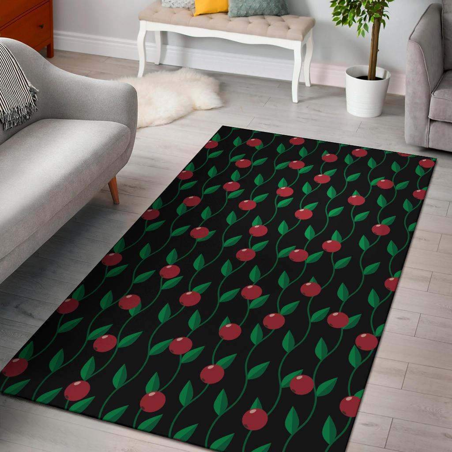 Cranberry Pattern Print Design Limited Edition Rug - Unique Anime Apparel for Fans