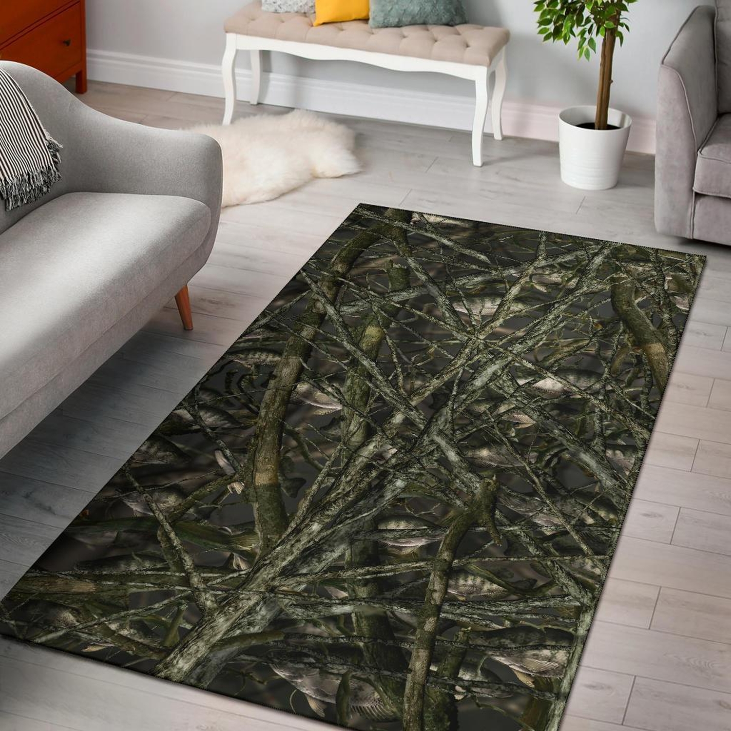 Crappie Fish Camo Bush Area Limited Edition Rug - Unique Anime Apparel for Fans