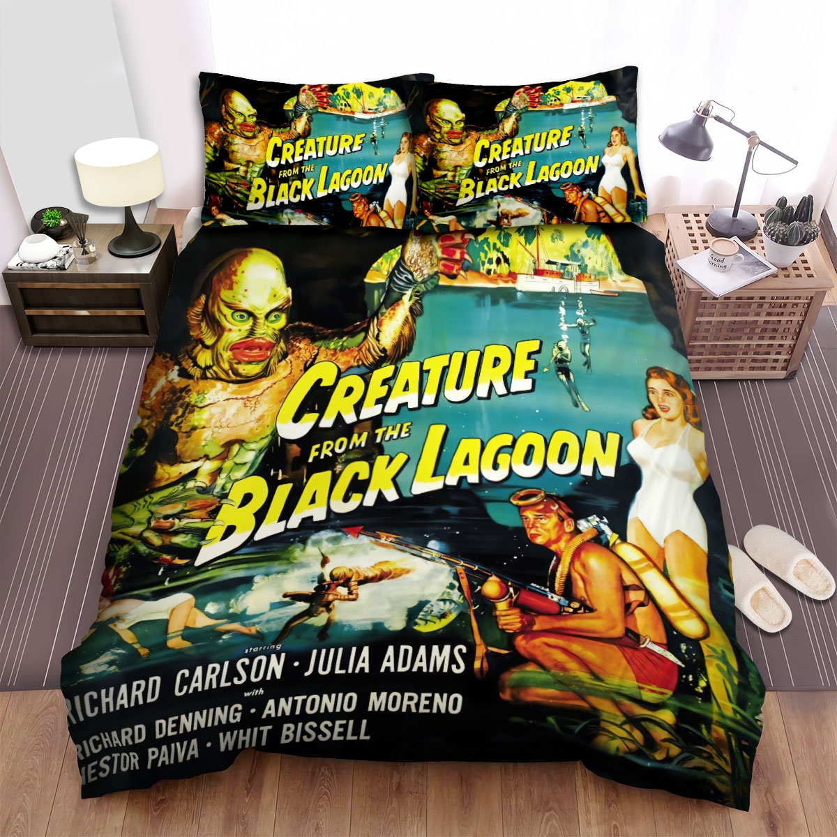 Creature From The Black Lagoon Movie Poster 1 Bed Sheets Spread Duvet Cover Bedding Set - Unique Anime Apparel for Fans