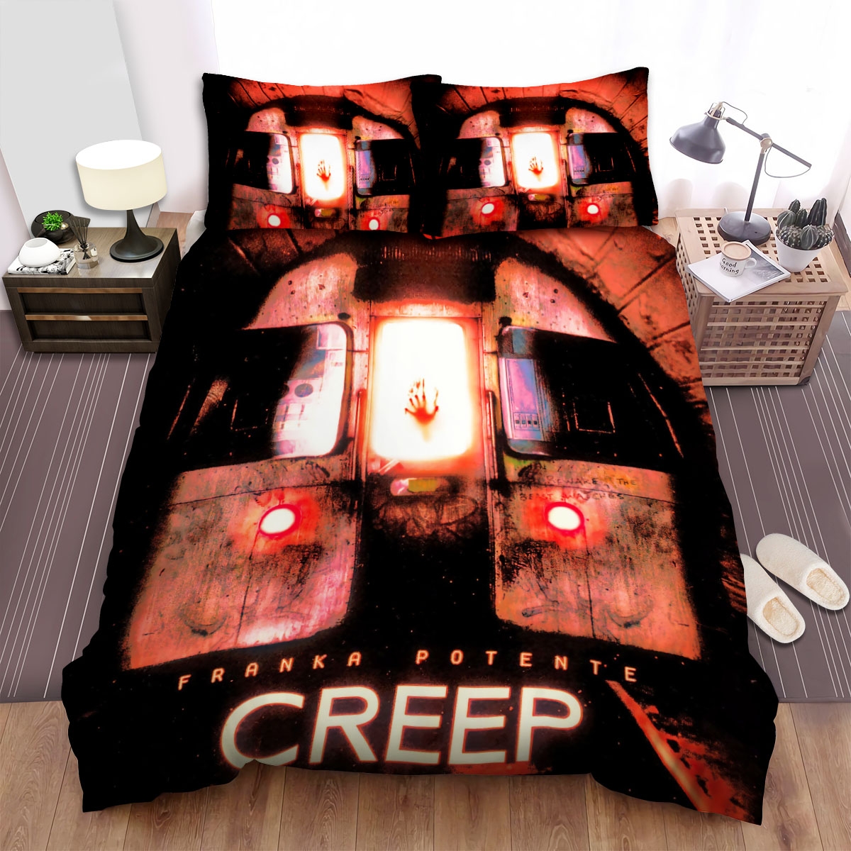 Creep (I) Movie Poster 4 Bed Sheets Spread Duvet Cover Bedding Set - Unique Anime Apparel for Fans