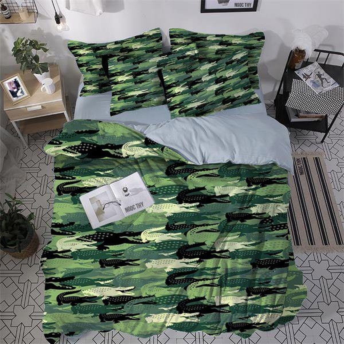 Crocodile Bed Sheets Spread Duvet Cover Bedding Set - Unique Anime Apparel for Fans