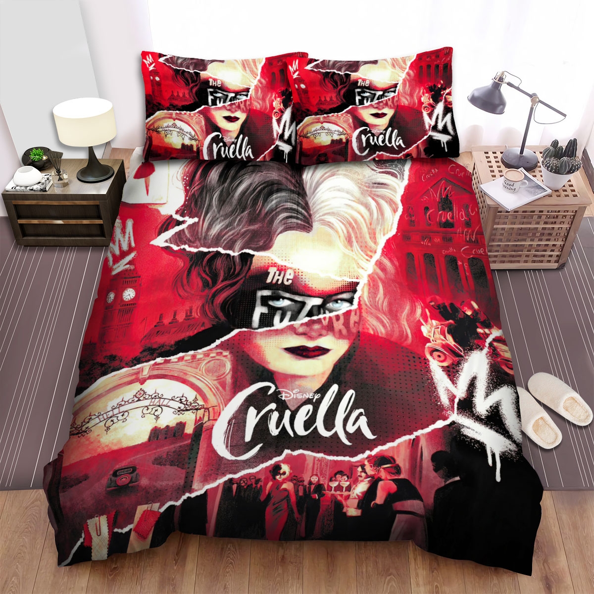 Cruella Illustration Art Bed Sheets Spread Duvet Cover Bedding Set - Unique Anime Apparel for Fans