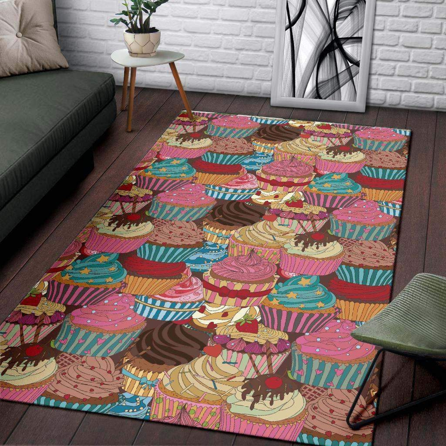 Cupcake Pattern Limited Edition Rug - Unique Anime Apparel for Fans